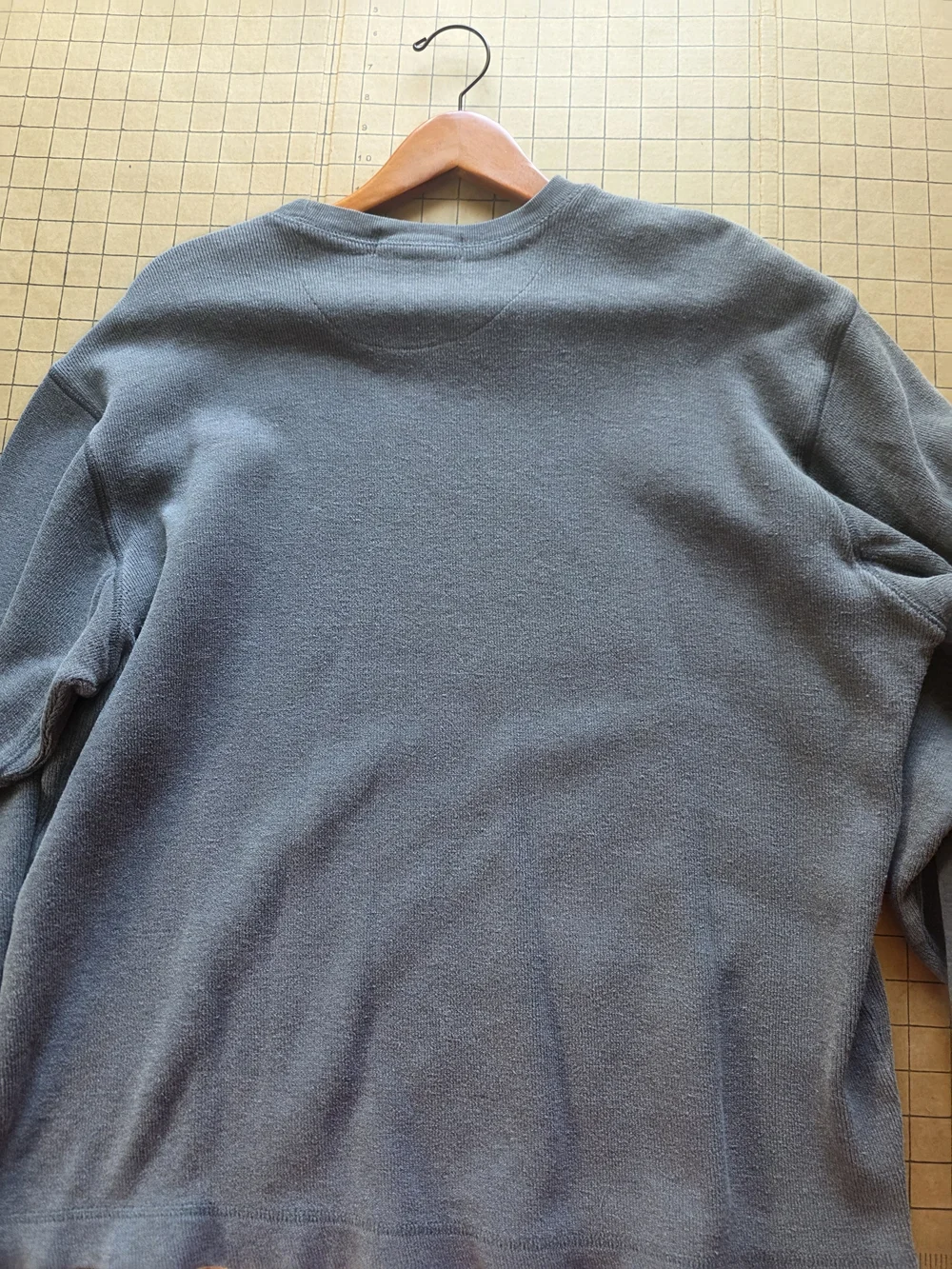Banana Republic Heritage Waffle Knit Thermal Crewneck Gray M Oversized